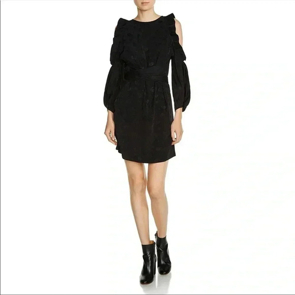 MAJE Rod Jacquard Cold Shoulder Dress - Picture 1 of 9